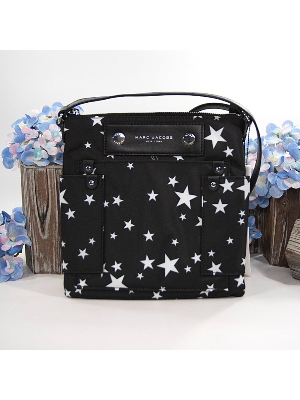 Marc Jacobs Preppy Nylon Stars Black Crossbody Bag NWT